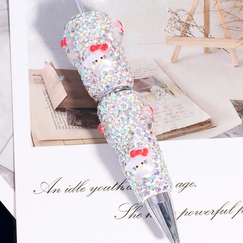 Wholesale beadable pens DIY Little Star Bow Diamond Pen Full Diamond Bead Pen